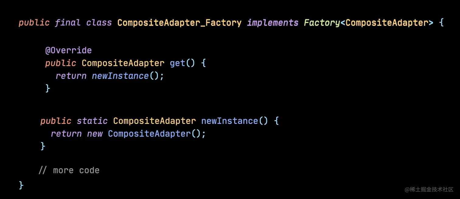 code generated by Dagger (fragment)