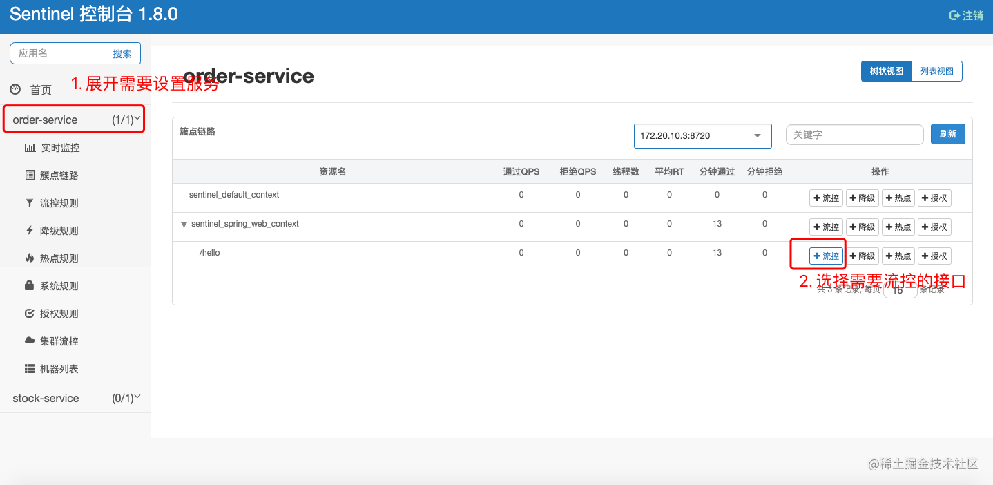 Use Sentinel to implement traffic limiting on the interface - Moment ...