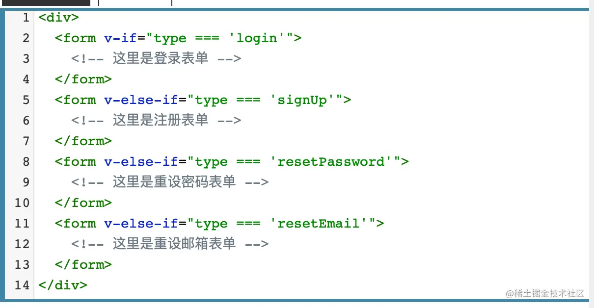 根据条件切换表单