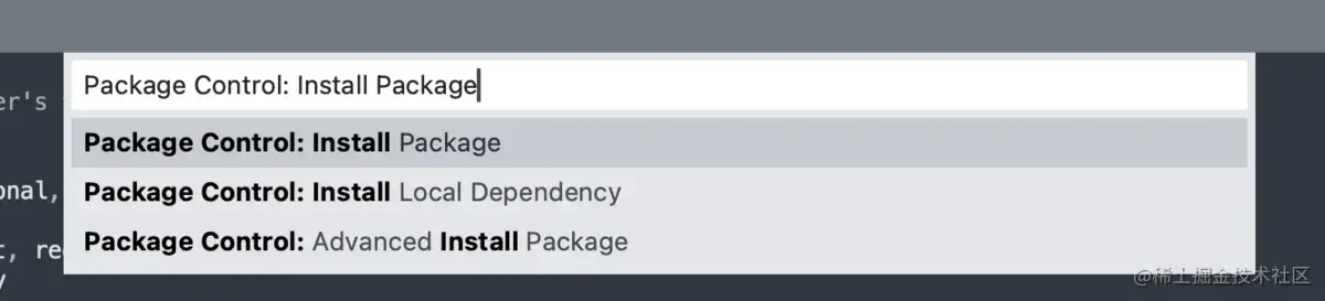 搜索Install Package后点击