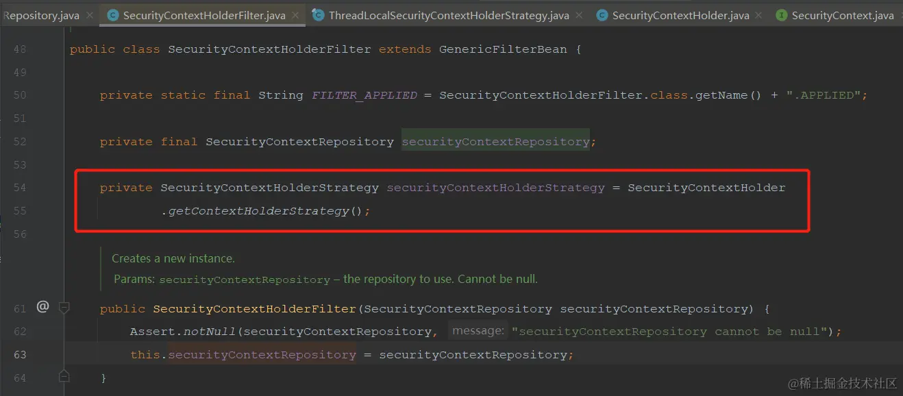 securityContextHolderStrategy的定义