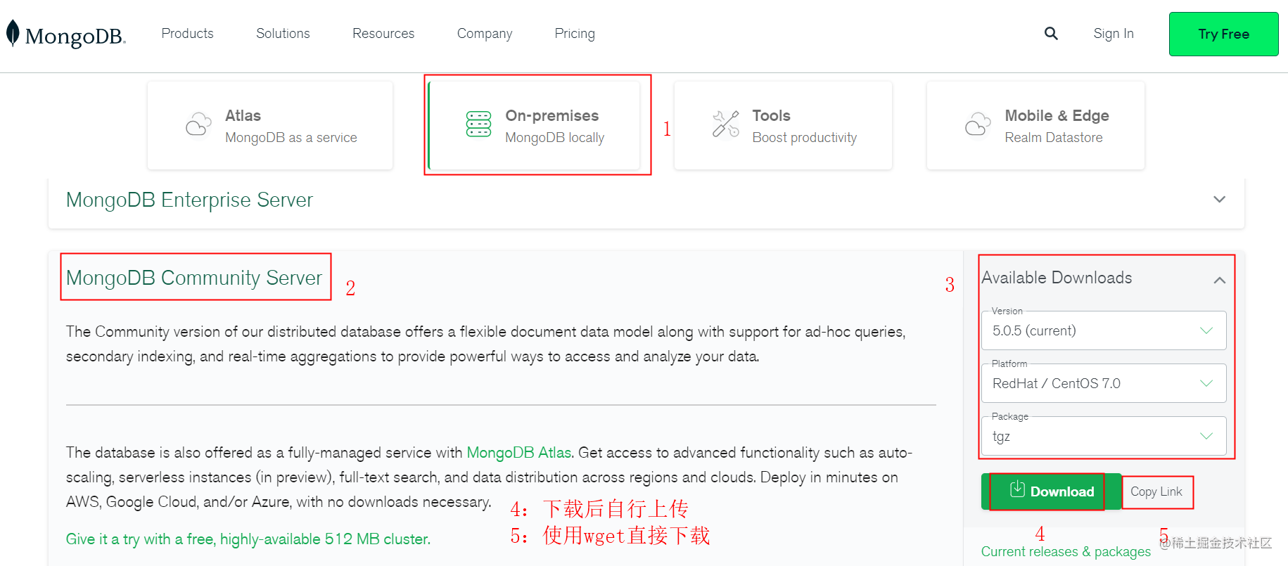 CentOS MongoDB 