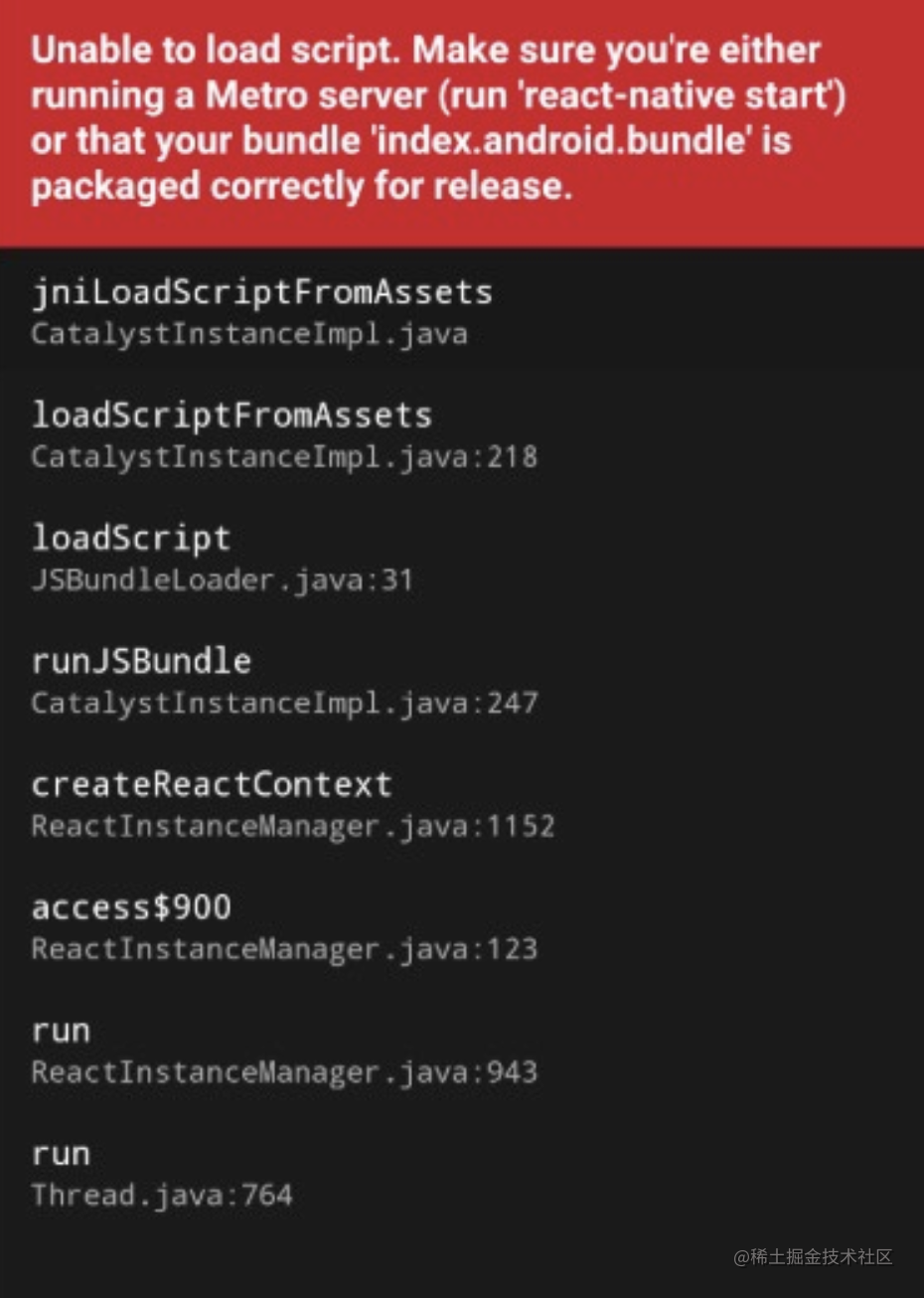 React Native: Unable to load script. Make sure you're either ...
