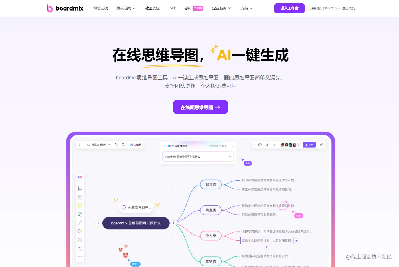 在线思维导图，AI一键生成