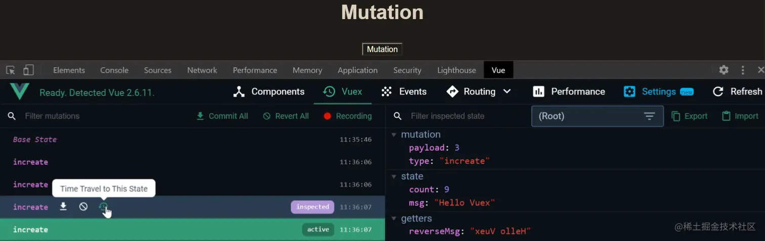 time-travel 调试功能