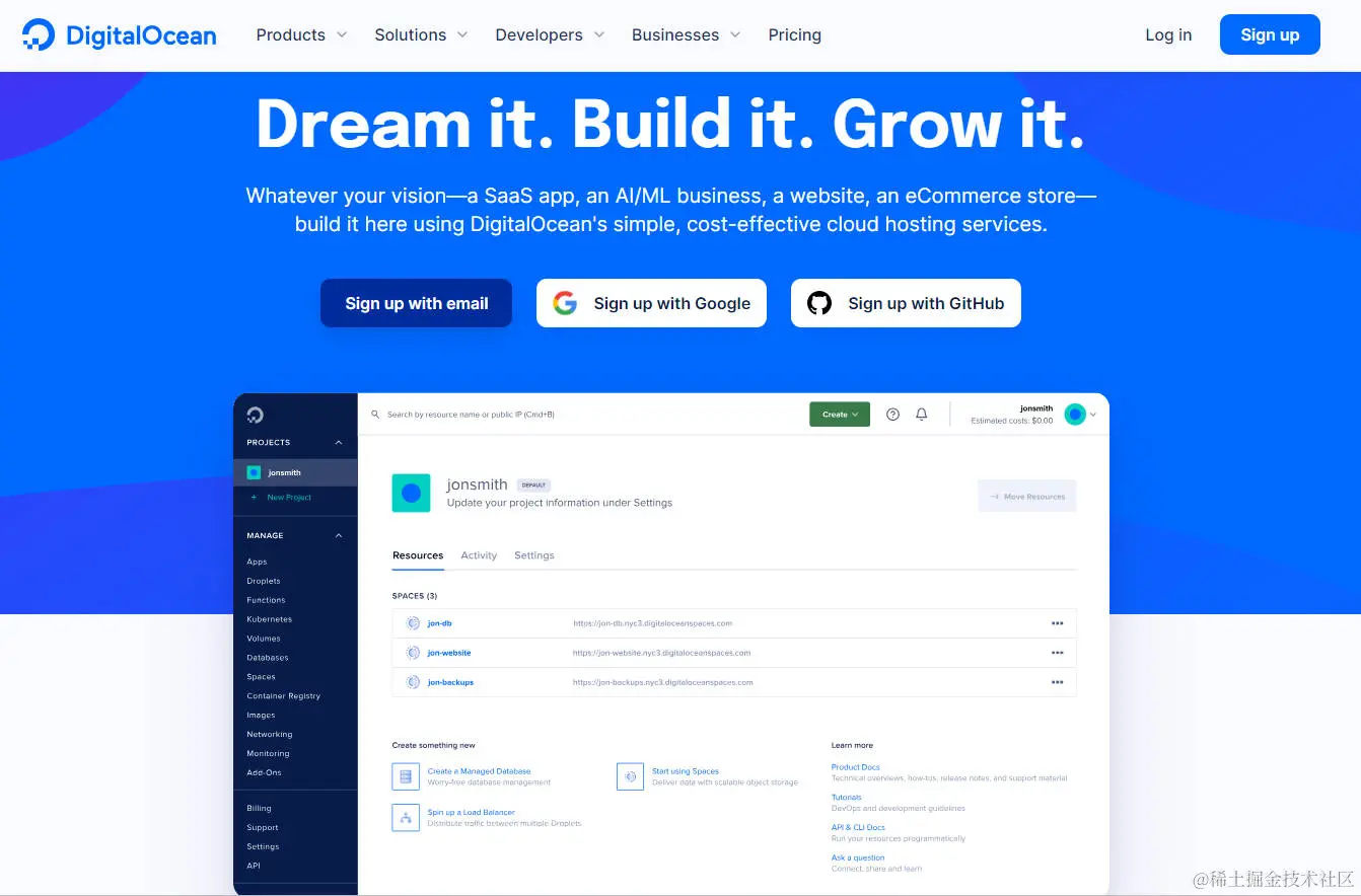 DigitalOcean官网
