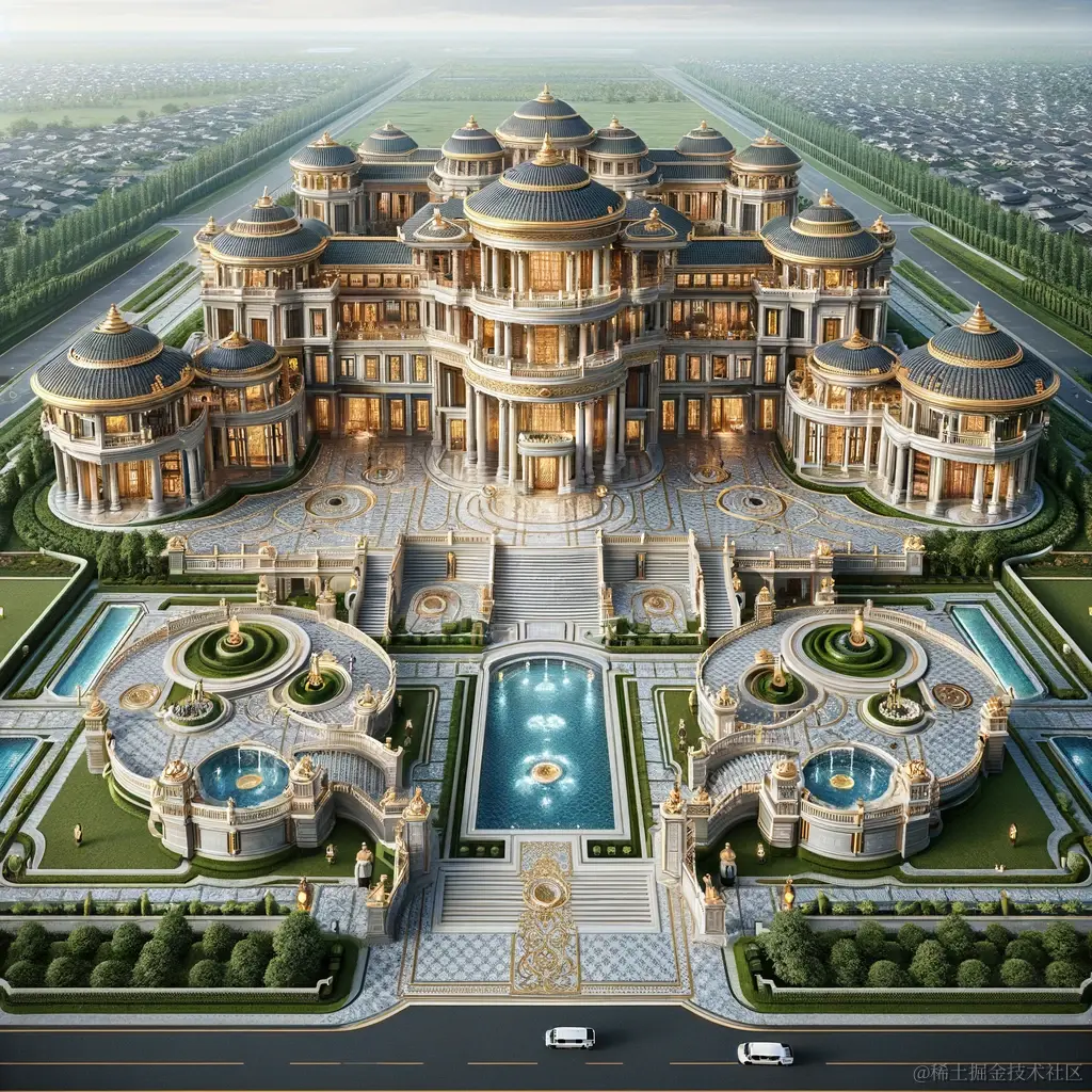 DALL·E 2024-01-08 15.16.55 - A monumental and prestigious estate that looks like it's worth 1 billion yuan. This colossal property features a main mansion of extraordinary scale a.png
