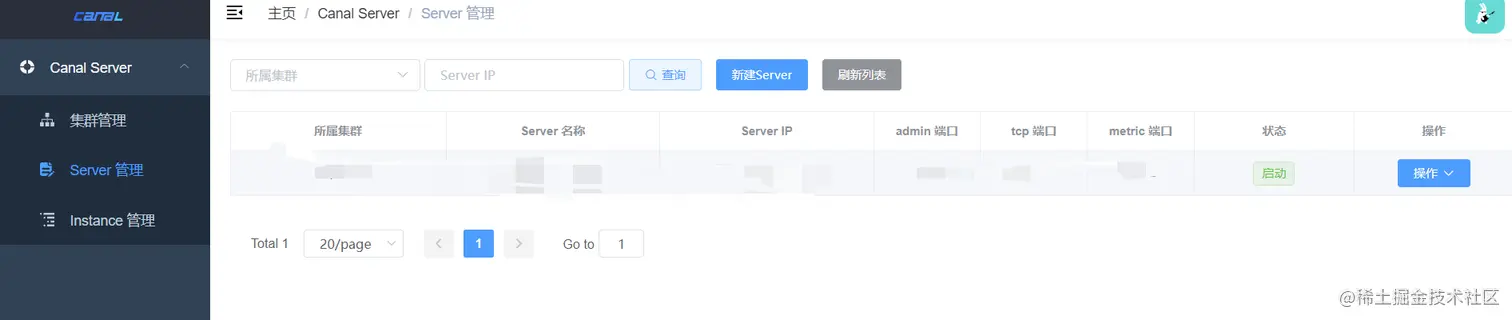 canal-web上server情况