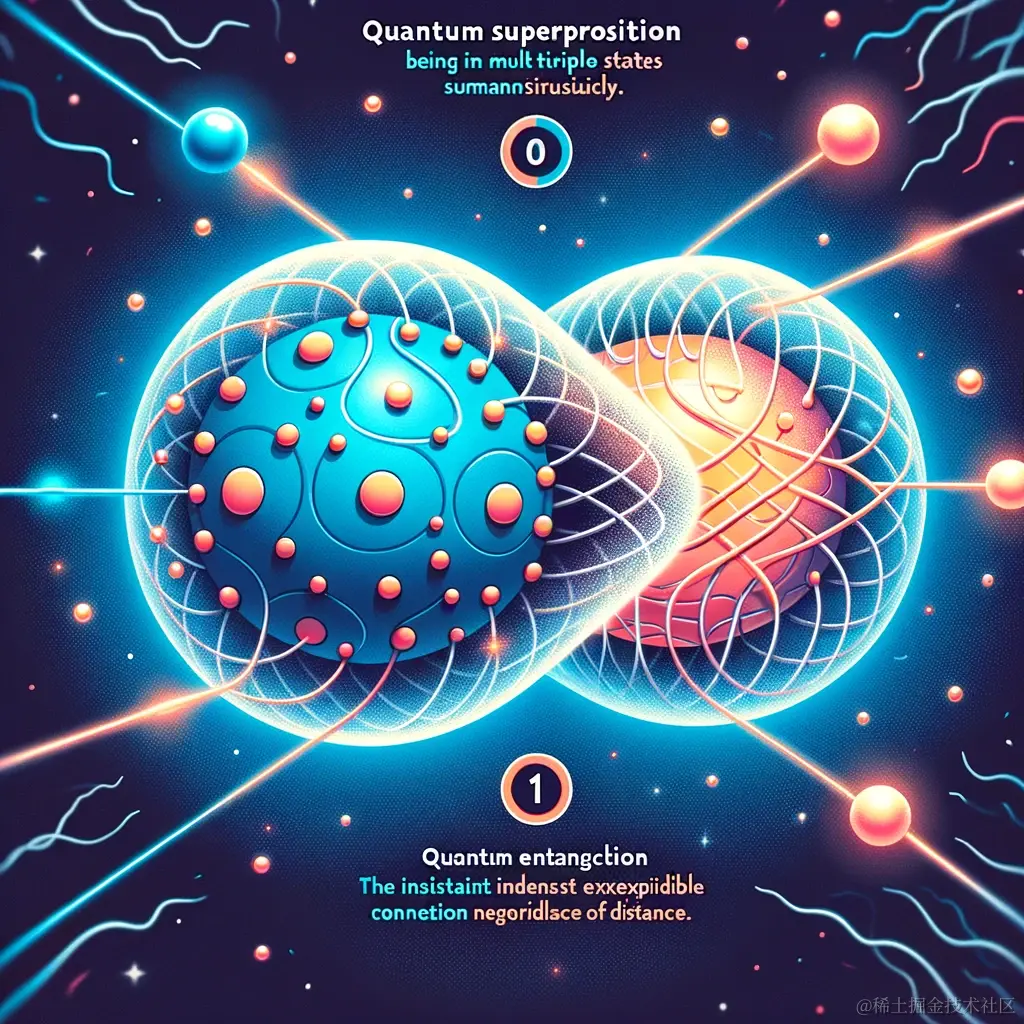 DALL·E 2024-01-17 21.59.06 - An educational illustration that visually explains the concepts of quantum superposition and quantum entanglement. The image should depict quantum sup.png