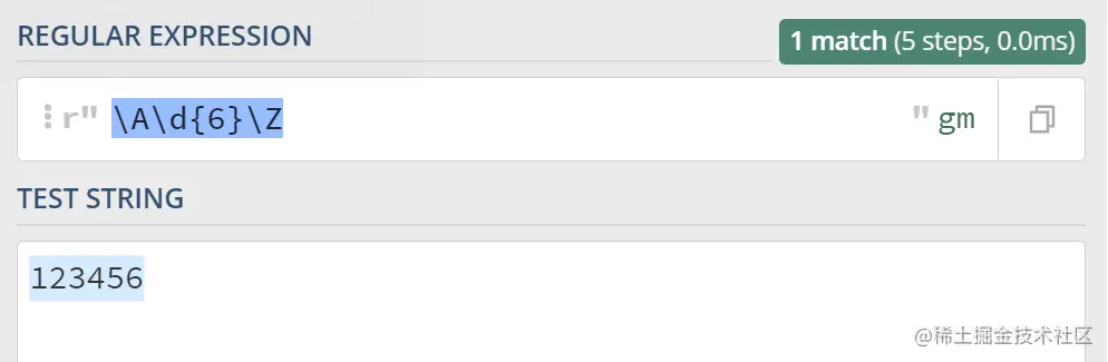 密码校验，\A \Z 限定