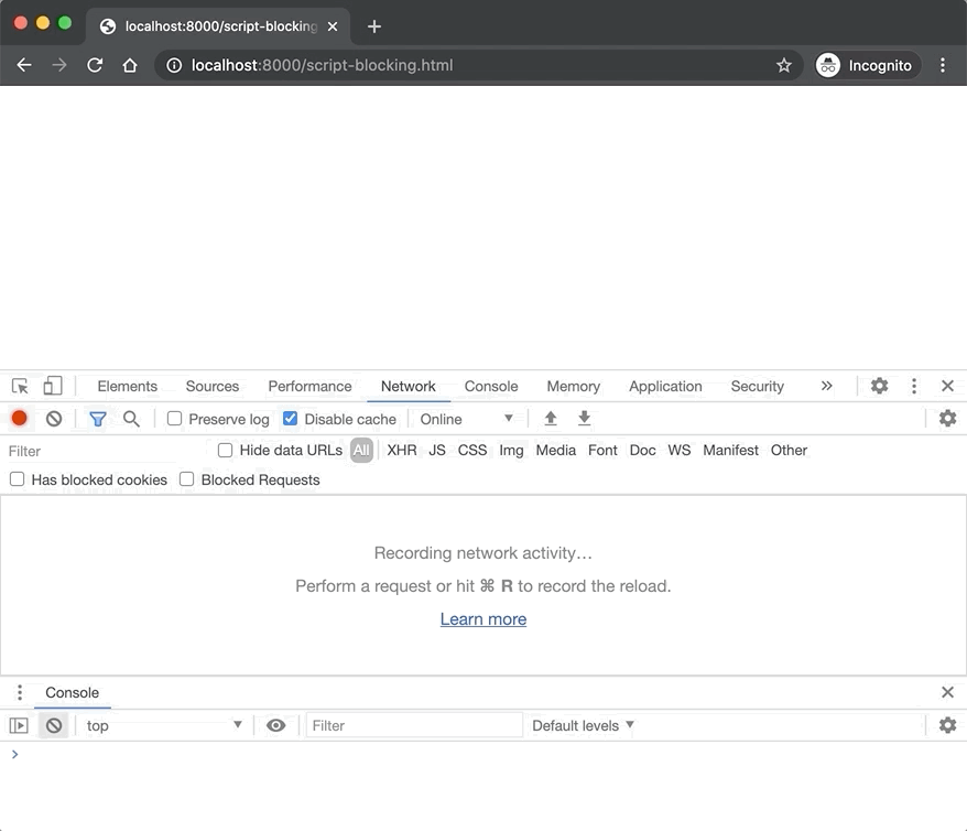 script blocking with unnecessary css