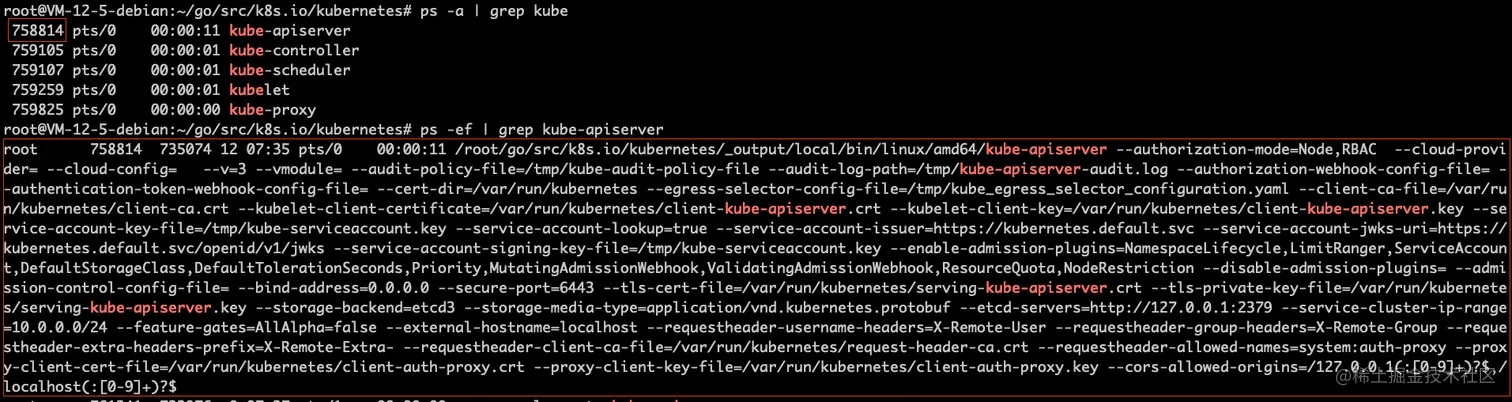查看启动命令行