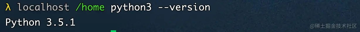 localhost home python3 --version.png