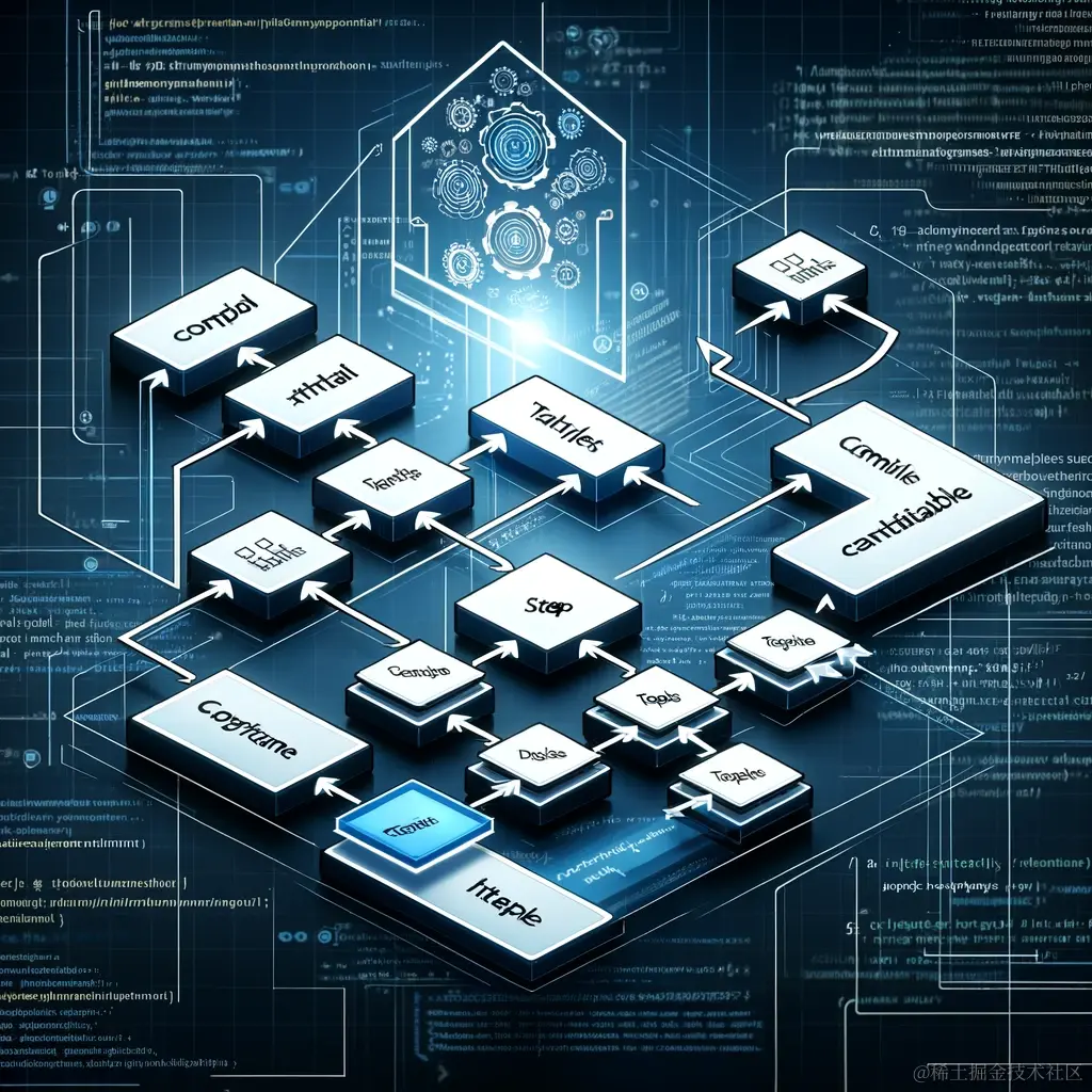 DALL·E 2023-11-19 16.58.48 - A conceptual illustration for the Template Method design pattern in software engineering. The image should depict a flowchart or a series of steps, wi.png
