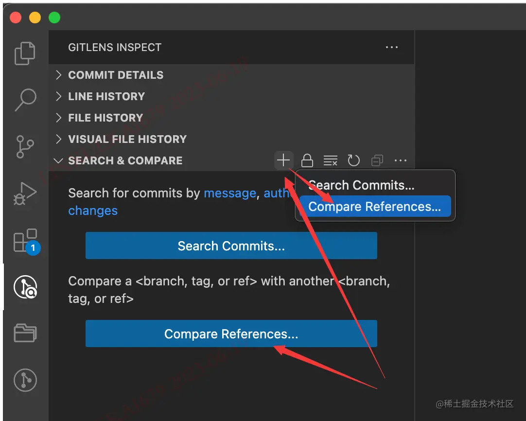  vscode gitlen search compare compare 