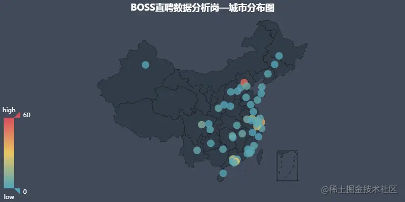 BOOS Distribution map of direct employment cities 