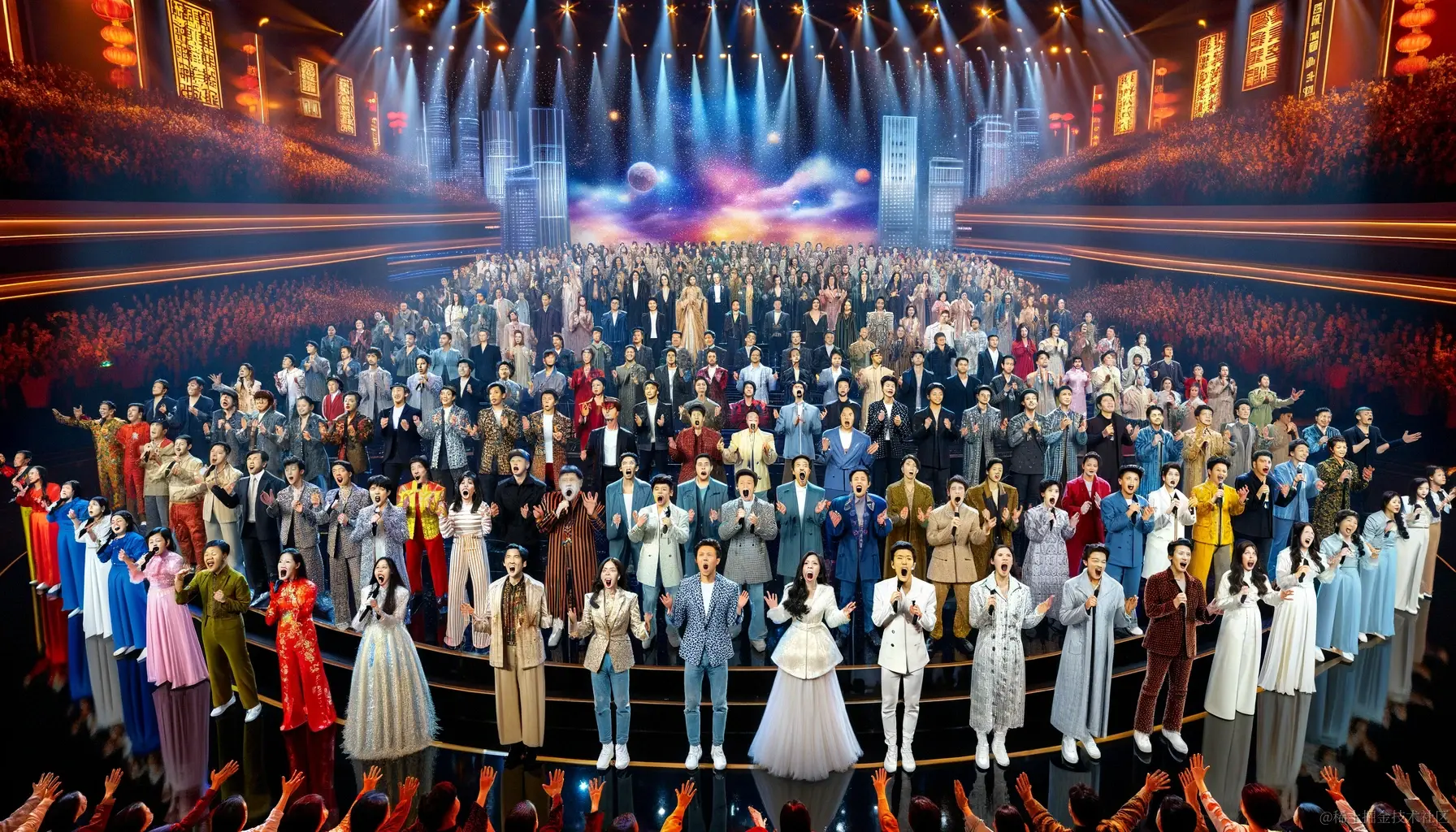 DALL·E 2023-12-19 10.20.45 - An even more grandiose group singing performance at the Chinese Spring Festival Gala, with a larger and more diverse group of Asian singers. The stage.png