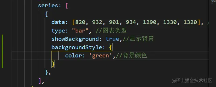 柱状图背景色设置代码