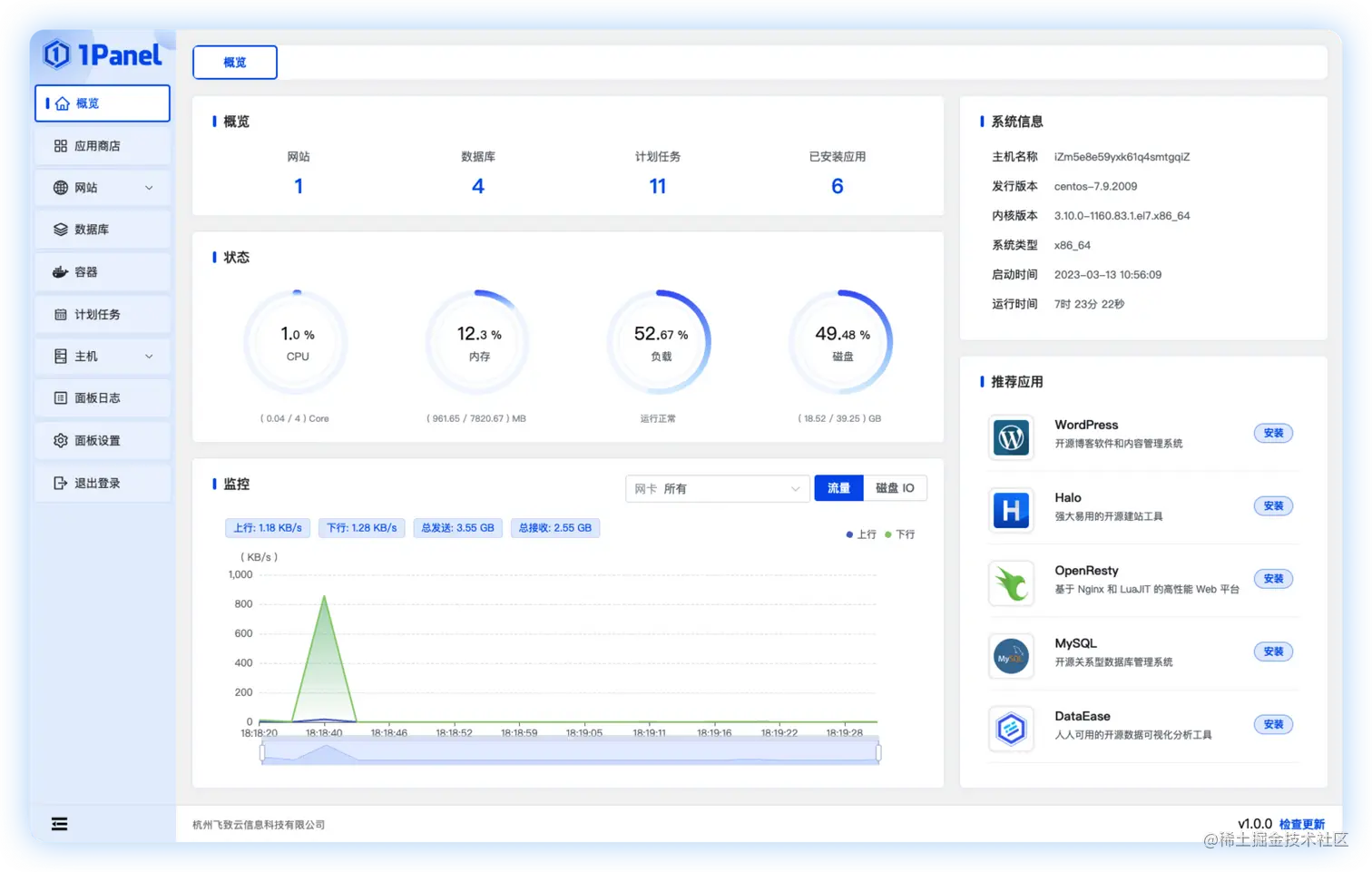 图1 1Panel主操作界面.png