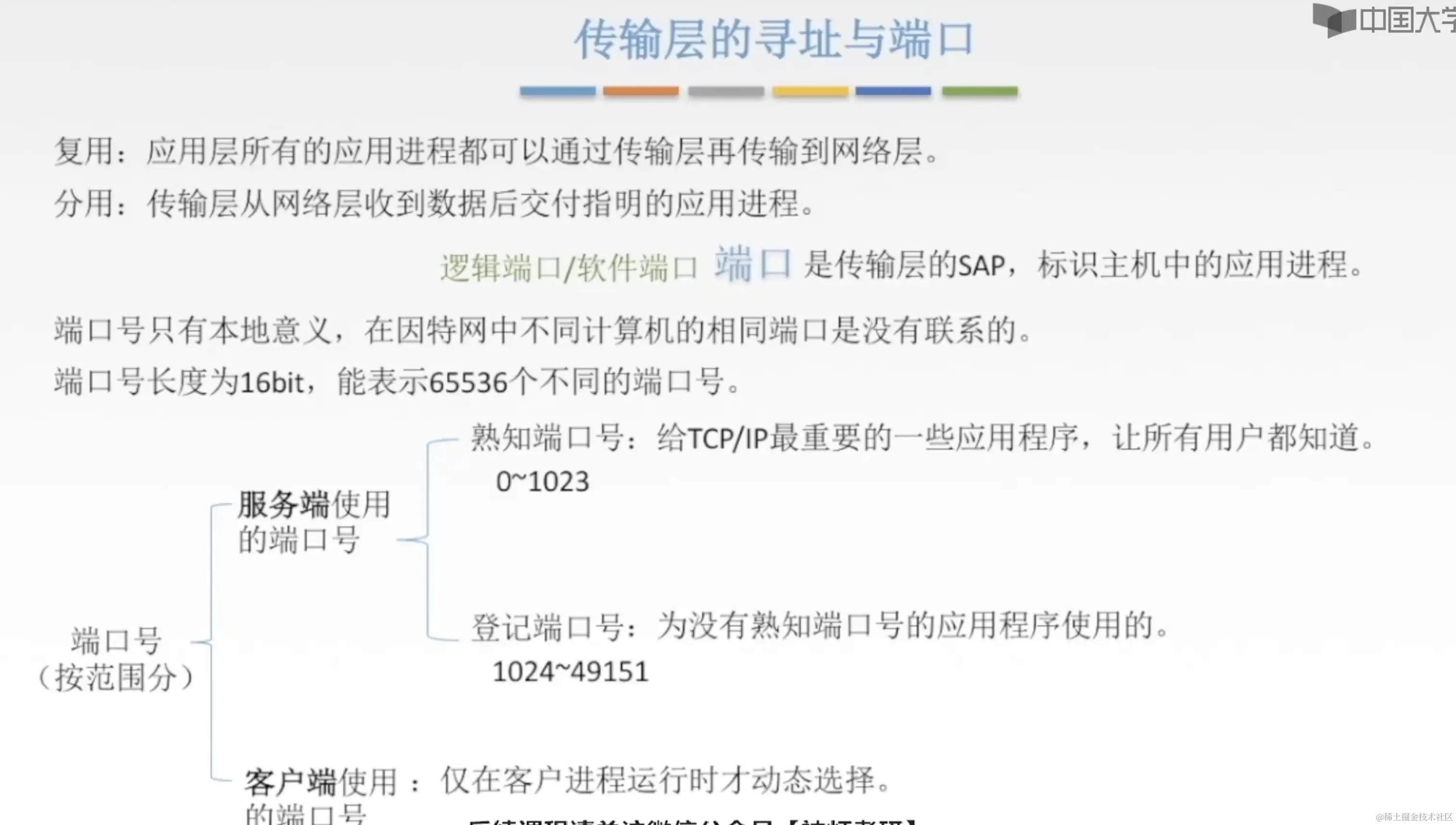 传输层寻址和端口