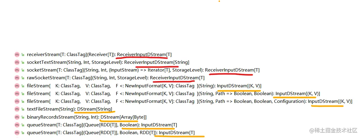 StreamingContext提供的各种创建输入流的方法.png