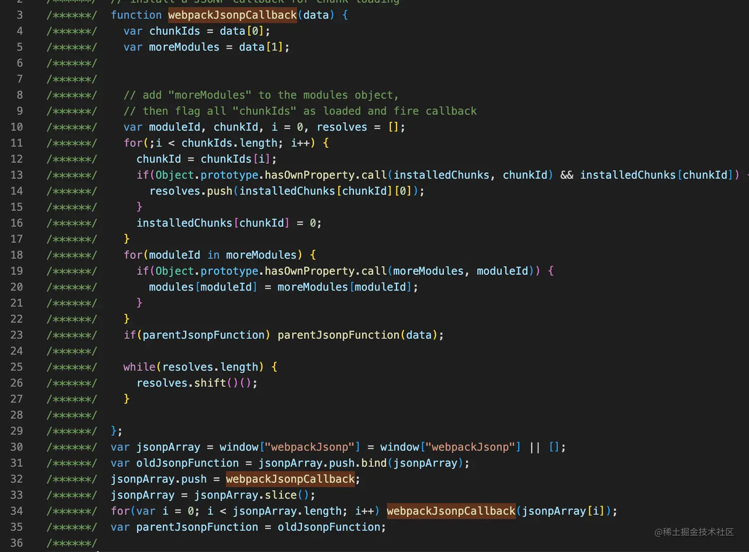 接上一篇 ，这次来看 __webpack_require__.e 方法 掘金