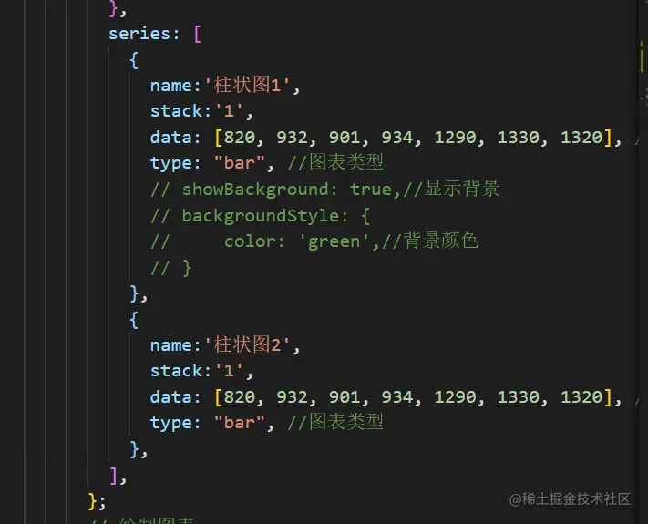 柱状图堆叠代码