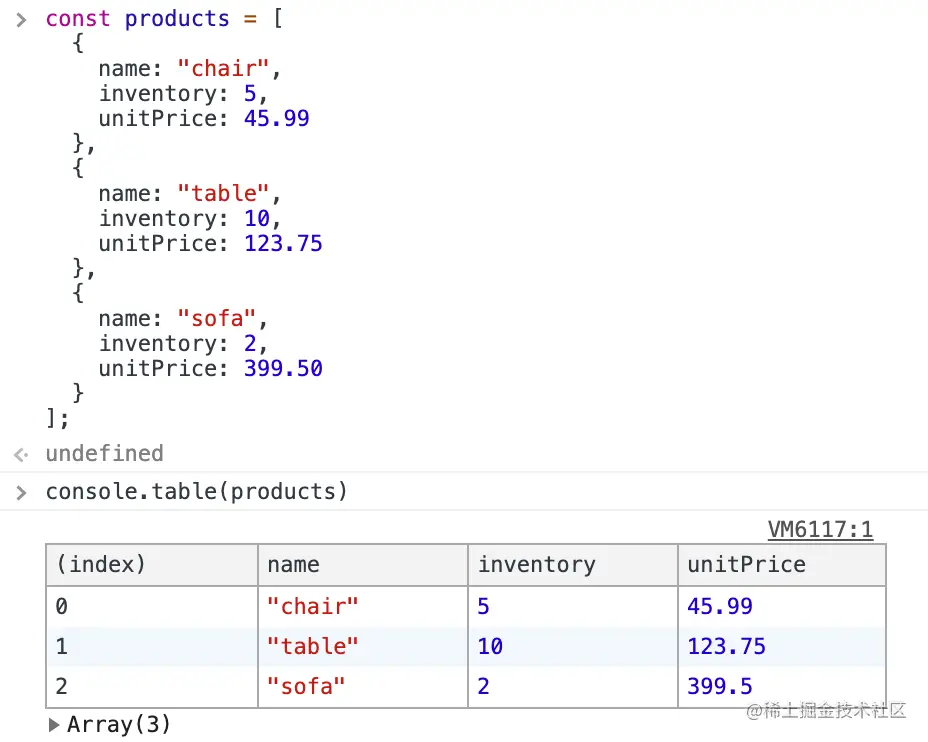 更好地可视化对象数组哈！
