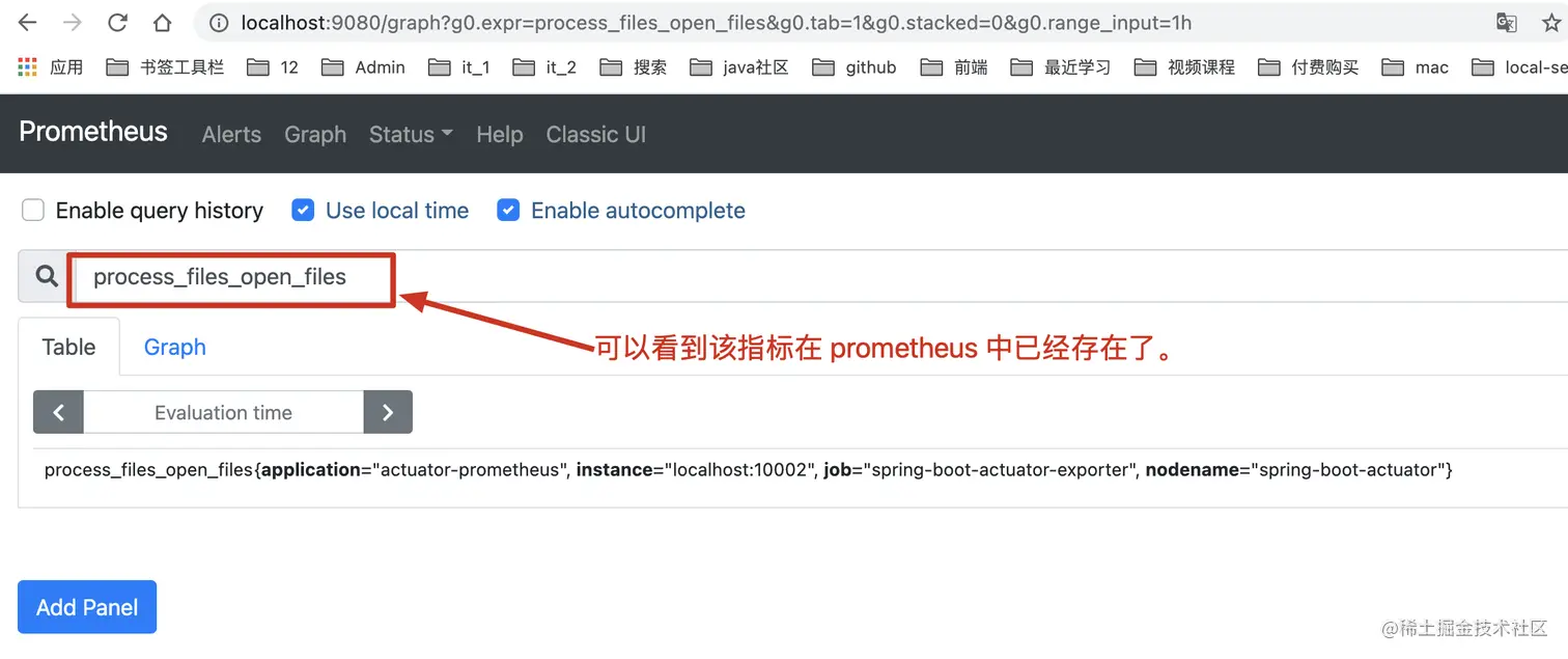 在 prometheus 中查看指标数据